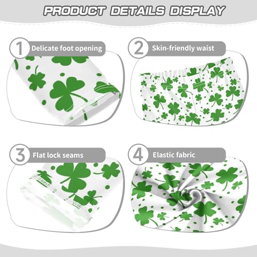 Girls' Leggings St Patricks Day Clover Ankle Length Printed Leggings Comfort Pants for Kids 4-10 Years4