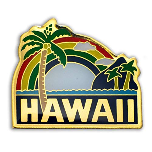Image of Hawaiian Rainbow Hawaii Collectible Lapel Hat Souvenir Pin, 1 inch