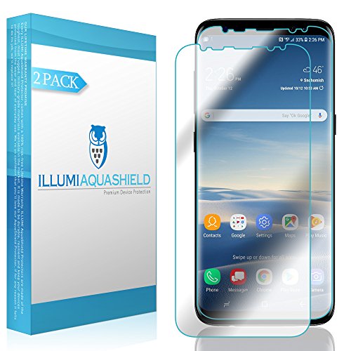 ILLUMI AquaShield Screen Protector Compatible with Samsung Galaxy S8 Plus (2-Pack)(Compatible with Cases)(Updated Design) No-Bubble High Definition Clear Flexible TPU Film
