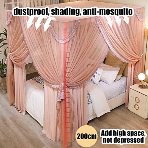 Cortina de cama mosquitera decorativa para cama de 2 metros queen 6