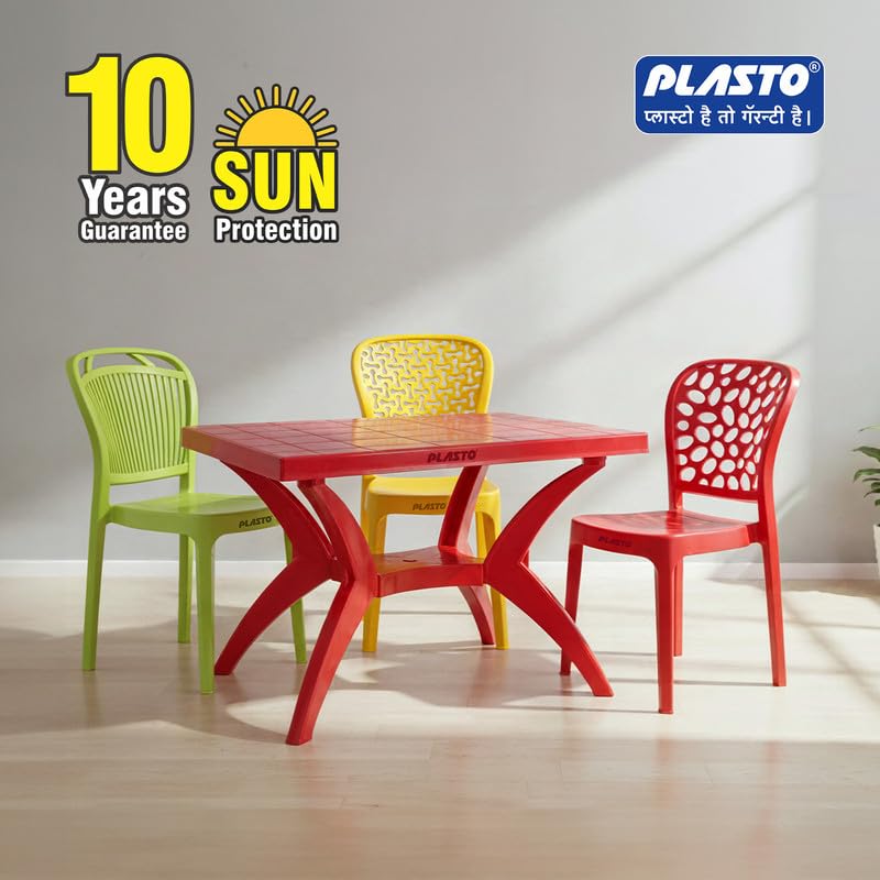 Image of Plasto Chair Luxury with Comfortable Back Posture, Without arm, Dining, Bedroom, Kitchen, Living Room, Garden | Bearing 150KG Capacity | Strong & Sturdy