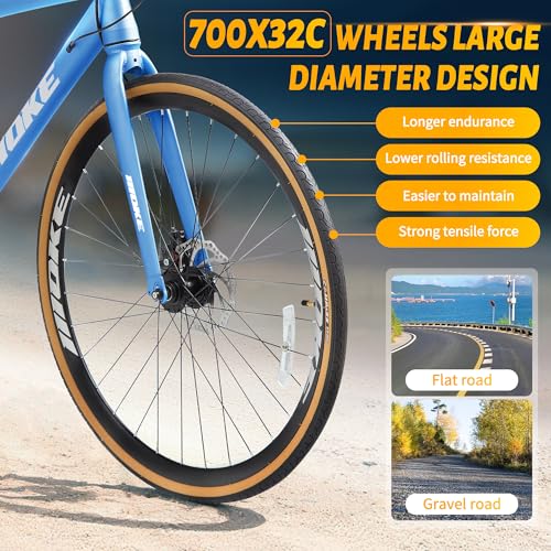 Image of DEYGIA Hybrid Bike, 24-Speed 700C Wheel Hybrid Bicycle with Dual Disc Brakes, Trigger Shifting, Internal Wiring Frame, Lightweight City Commuter Bicycle for Men Women Adult, Multiple Colors