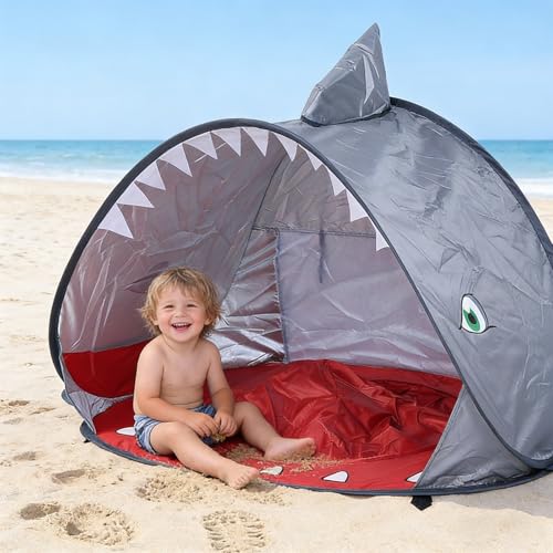 Piscina para bebés con refugio solar a prueba de viento Asixxsix para playa 4