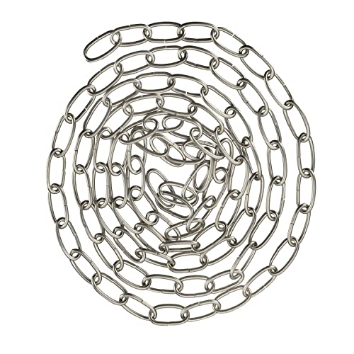 Image of Aspen Creative 21106-31,Steel 10 Feet Heavy Duty Chain for Hanging Up Maximum Weight 50 Pounds-Lighting Fixture /Swag Light /Plant in Brushed Nickel.9 Gauge.