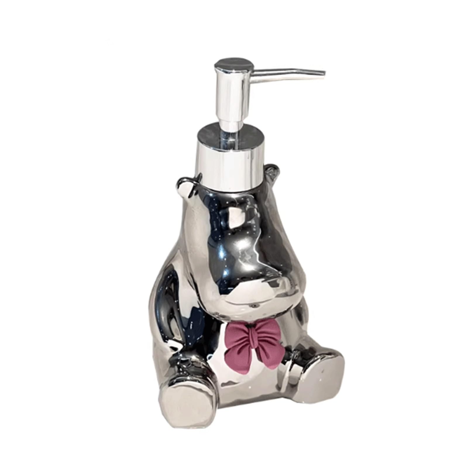 Soap Dispenser Hippo Soap Dispenser: Stylish Pump Bottle For Luxury Shower Gel And Laundry Detergent Refills(Silver)