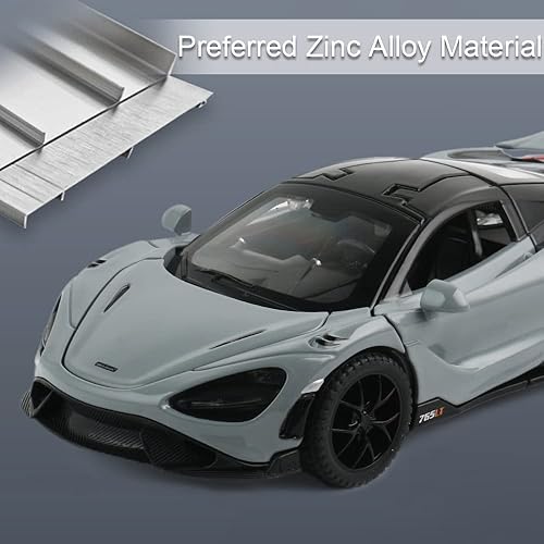 Miniatura 72 de Coche de juguete fundido a presión McLaren Senna modelo de automóvil deportivo, aleación de zinc, vehículos de extracción hacia atrás, mini