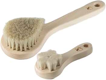 Amazon | 浅草アートブラシ 白馬毛のボディブラシ しずく＋山羊毛の