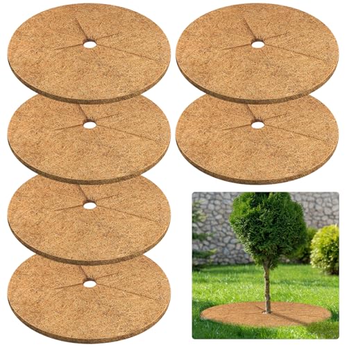 Legigo 6pcs Coconut Fiber Mulch Ring Tree Plant...