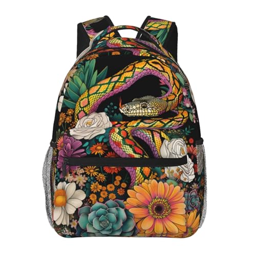 Ti Caldi Mochila Night Sky Wolf para mulheres, homens, adolescentes, meninos, escola, laptop, faculdade, luzes do norte, mochilas, Snake39, Mochilas Daypack