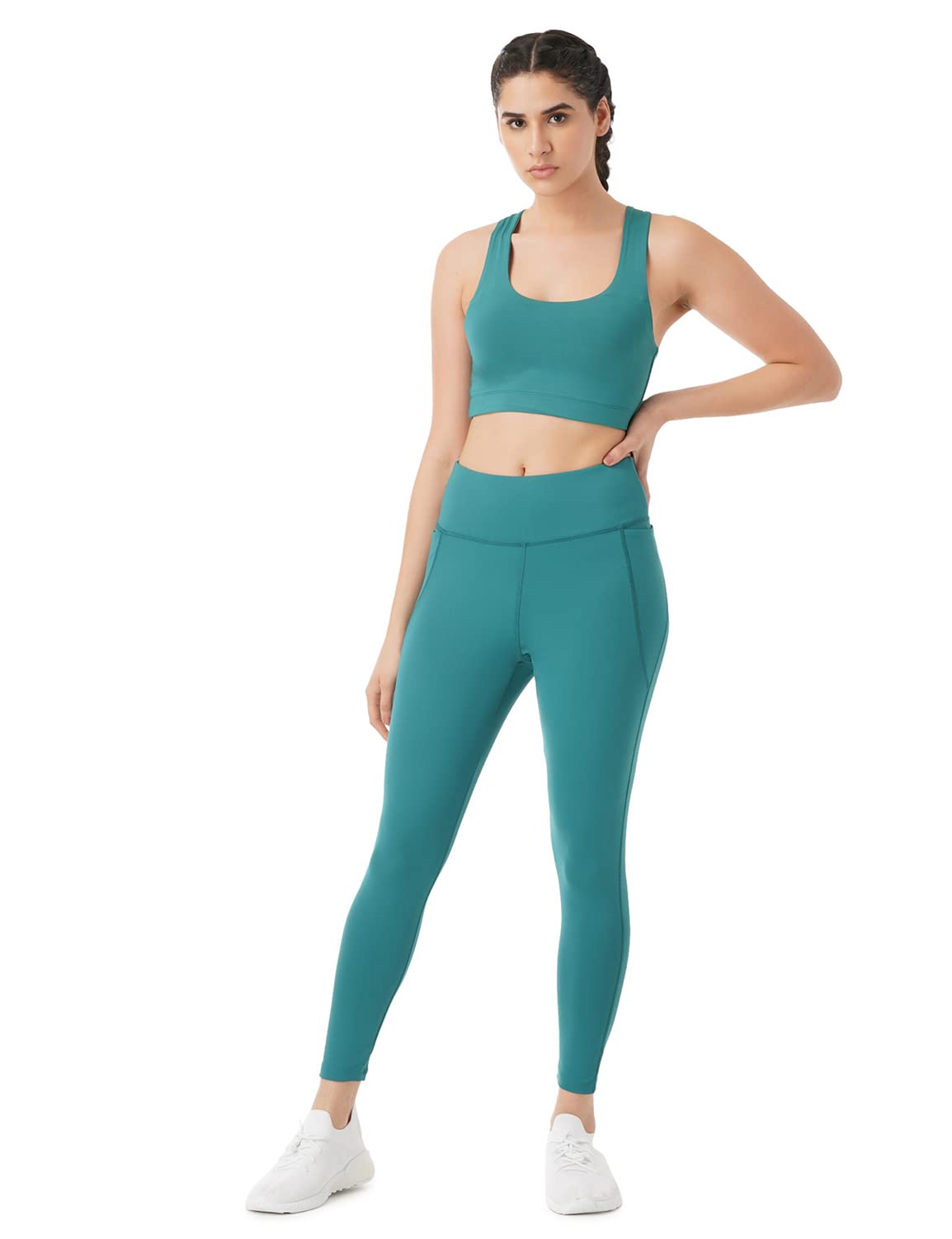 PUMP'D Dehnbare Leggings für Damen – zwei tiefe Seitentaschen, knöchellang, leicht, geruchlos, Kniebeugenresistent, Dry-Technologie, ultraweiche Nähte