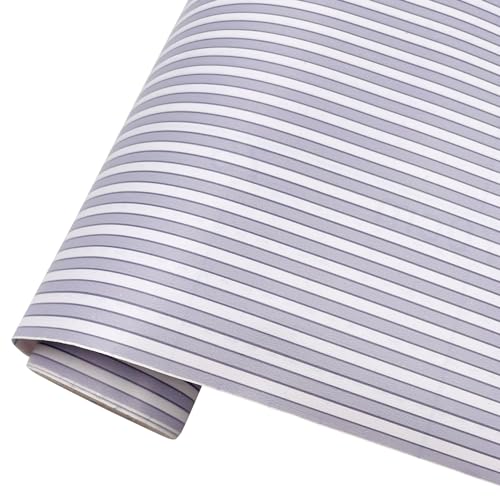 Yifely Blue White Stripes Shelf Liner Drawer Units Decor Sticker Self-Adhesive Furnitures Decor Paper 17.7 Inch by 9.8 Feet