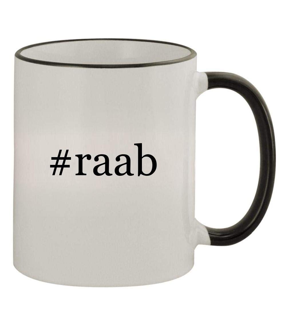 #raab - 11oz Colored Handle and Rim Coffee Mug, Black