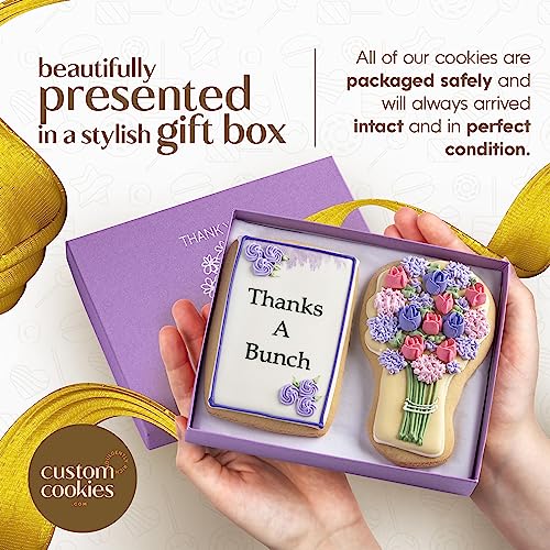 Gourmet-Floral-Thank-you-Cookie-Gift-Basket-2-Large-25-x-45-in-Vanilla-Sugar-Cookies-Hand-Decorated-Snack-Variety-Pack-Kosher-Bakery-Care-Package-For-Women-Men-Boys-Girls