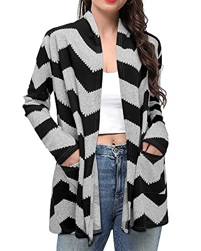 Image of ULTRANICE Cardigan Sweaters Womens Fashion 2025 Spring Lightweight Long Sleeve Casual Tops Clothes Outfits with Pockets