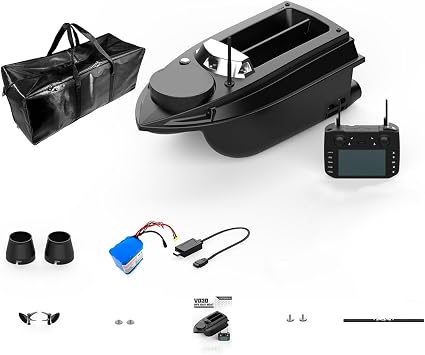 V030 Remote Control Bait Boat, 12V 2.4G High-Speed RC Bait Boat with GPS Positioning