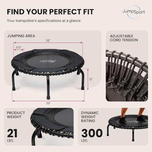 JumpSport 39” PRO Fitness Trampoline for Adults, Model 370 PRO - image 4