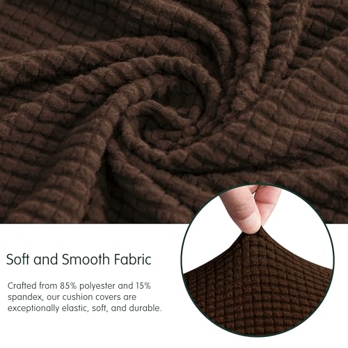 Image of CHUN YI Stretch Loveseat Couch Cushion Cover Suitable for 2 Settee, Sofa Seat Slipcover with Spandex Jacquard Fabric(Medium,Chocolate)