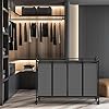 Simple Houseware 4-Bag Heavy Duty Laundry Sorter Rolling Cart, Dark Grey