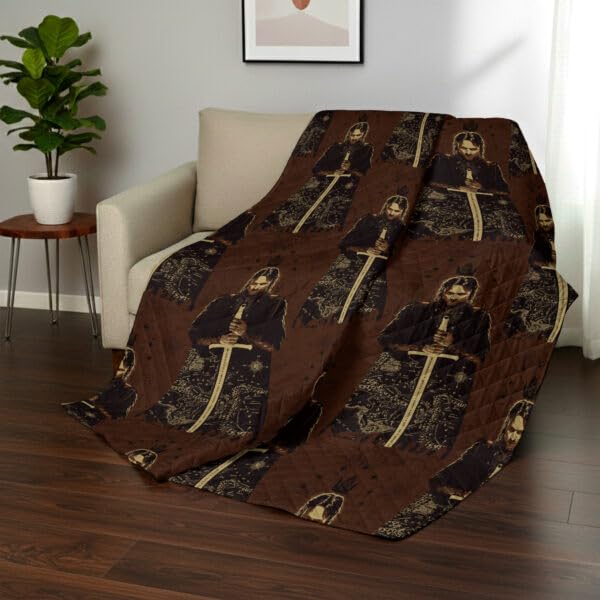 Image of Warner Bros Lord of The Rings Middle Earth Quest Quilted Throw Blanket, Fantasy Map Pattern, Adults Boys Girls, Soft Lightweight Bedding for Bed, or Couch, 60 x 80 inches