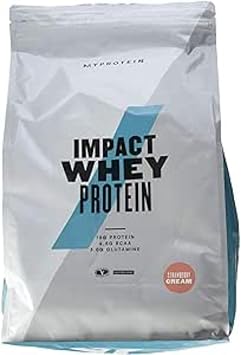My Protein Impact Whey, 11.0 lbs 5 kg, Strawberry Cream Flavor, 11.0 lbs 5,000 g, WheyProtein MYPROTEIN