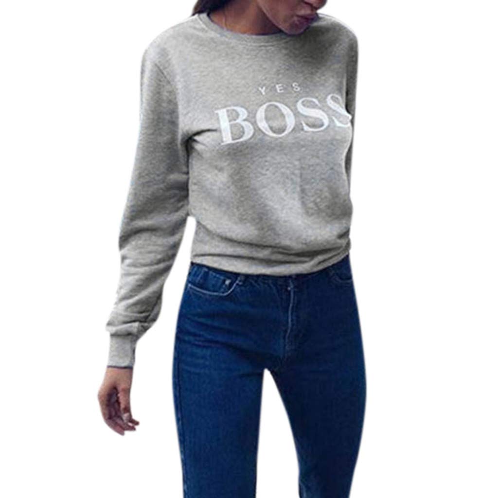 Women Yes Letter Print Hoodie Sweatshirt Ladies Long Sleeve Pullover Jumper Tops