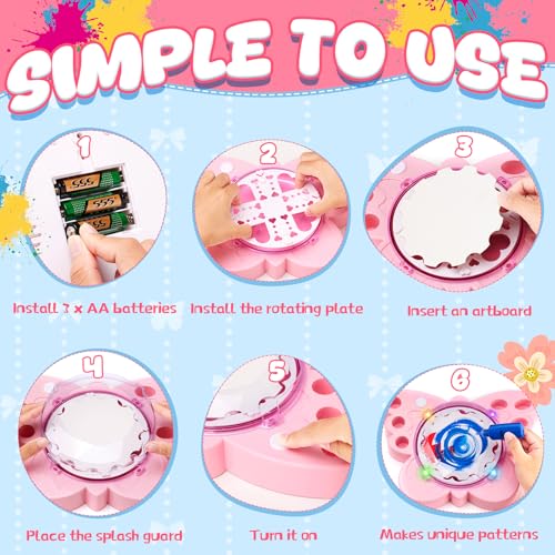 JoiTale Arts and Crafts for Kids Ages 4-8, Paint Spin Art Machine Kit, Art Craft Set for 6-9 Year Old, Cool Painting Spinner Toys Kits Set, Birthday Gifts for Boy Girl Ages 6 7 8 9 10 11 12 - Image 4