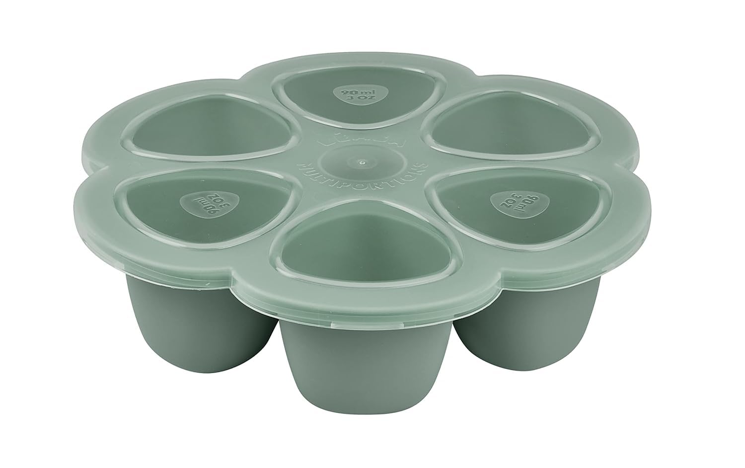BÉABA, 1 Babycook Solo Express y 1 Multiportions, Robot Bébé 4 en 1 Mixeur-Cuiseur, Cuisson Express 15min, Mixage sur-mesure, Cuisson Vapeur Douce et Saine, Décongélation, Gris et Vert Sauge