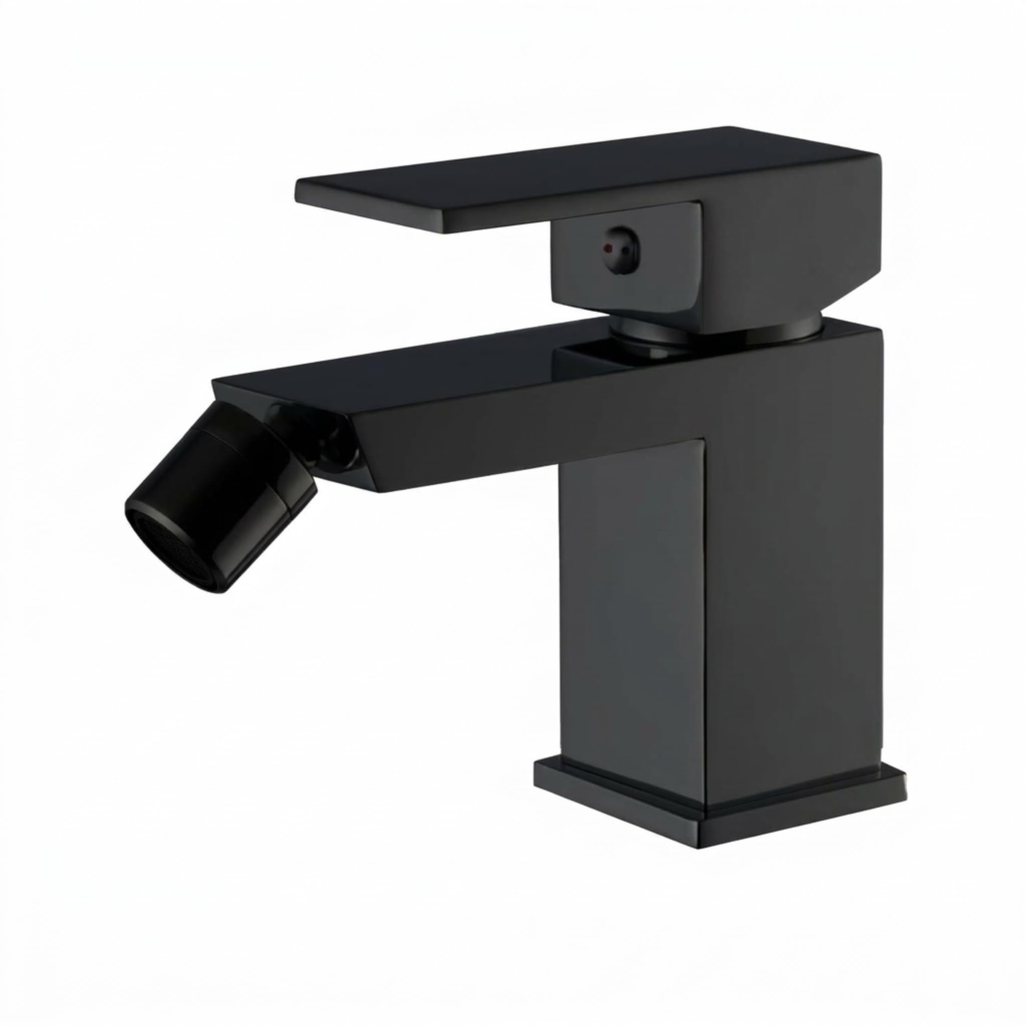 VALAZ Rubinetto Bidet Nero Opaco | Miscelatore Lavabo Bagno Acqua Fredda e Calda, Risparmio Acqua | Installazione Facile e Veloce | Ottone, Inossidabile, Elegante, Quadrato, Serie Segura