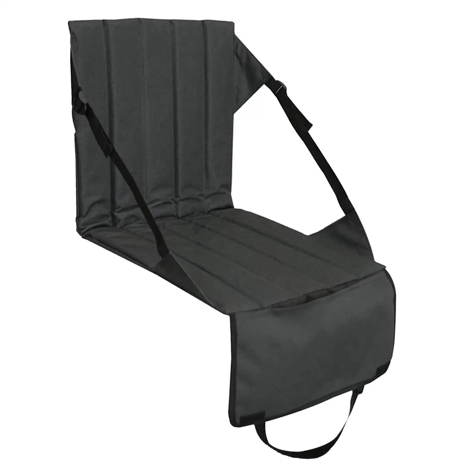 Sedia Pieghevole Campeggio Sedia da pesca pieghevole con sedile tascabile supporto for la schiena eventi sportivi Campeggio Spiaggia Viaggi Concerti all'aperto(Black)