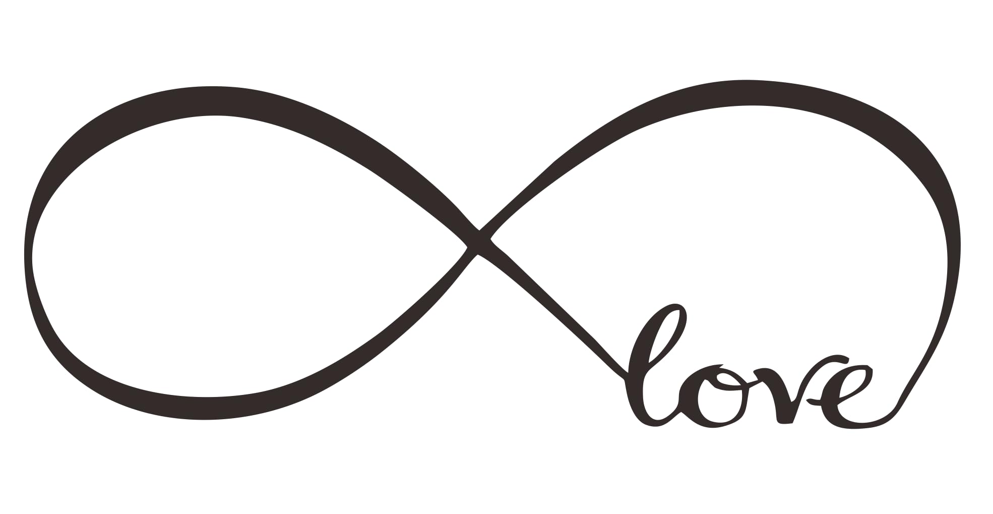 Love Wedding Anniversery Giftsl Stickers Beautiful Forever Heart Love Always Infinity Symbol Bedroom Living Room Art Decoration 23 x 10 in Black