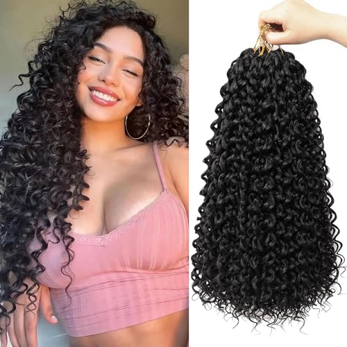 8 Packs Curly Crochet Hair 18 Inch GOGO Curl Crochet Hair for Black Women Long Deep Water Wave Beach...