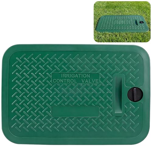 EBaokuup 12 x 17 Inch Irrigation Valve Box Cover Rectangular Sprinkler Valve Lids with Plug Sprinkler Valve Cover Replacement for Outdoor Irrigation Watering Equipment Only Covers Box Not Included