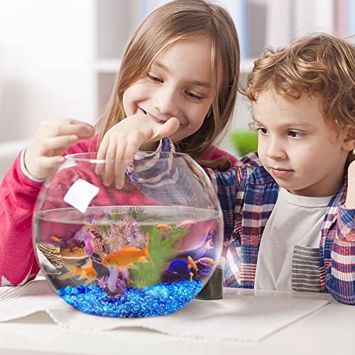 Image of Keedolla Fish Tank Rocks Beads Aquarium 0.93LB, Clear Glass Pebbles Stones Gravel for Vases Fillers, Garden, Aquarium, Betta Fish Turtle Tank, Succulent Plants Decor - Sea Blue