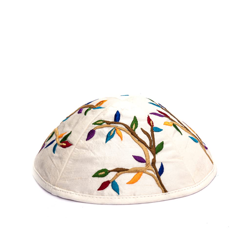 Yair Emanuel Kippah - Embroidered - Tree of Life - Multicolor