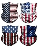 Lauzq 4Pack Neck Gaiter for Men Women Face Cover Mask Head Wrap Balaclava Headwear Bandana Headband Magic Scarf (A-Bule Flag, one size)