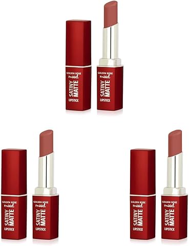 Golden Rose Mood Satiny Matte Lipstick No:03 Nude Rose - Mat Ruj (3 paketi)