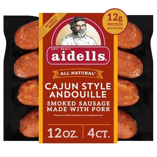Aidells Smoked Pork 4 Sausage Links, Cajun Style Andouille, 12 Ounce