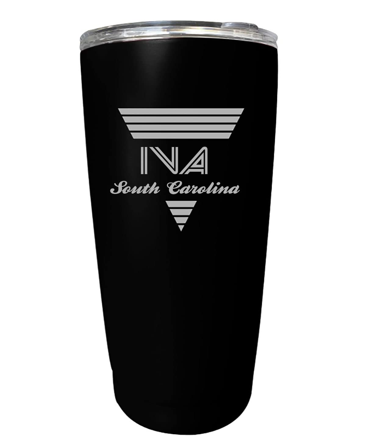 R and R Imports Iva South Carolina Souvenir 16 oz Black Stainless Steel Tumbler Retro Design
