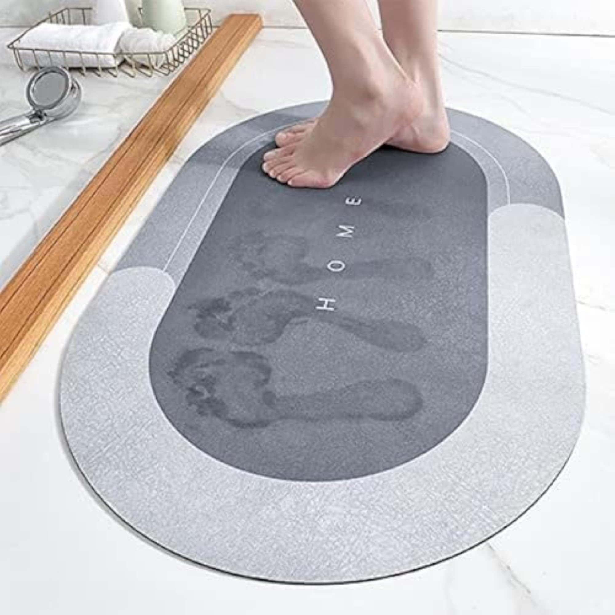 Rubber Oval Bath Mat, Anti Skid Water Soaking Rug