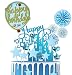 19pzs de Decoración para Tarta de Feliz Cumpleaños, Castillo, Decoración para Tarta de Estrella, Confeti, Topper de Pastel de Abanico de Papel, Decoración para Tarta para Cumpleaños (Azul)