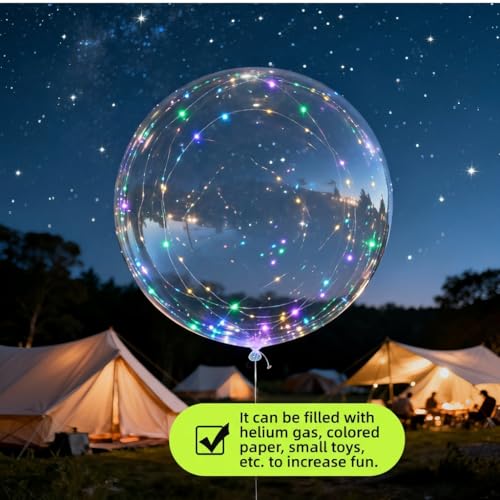 Image of 25 Pack Bobo Balloons, 24 Inch Clear Bobo Balloons, DIY Transparent Bubble Balloon for Wedding, Christmas, Birthday Party Decoration