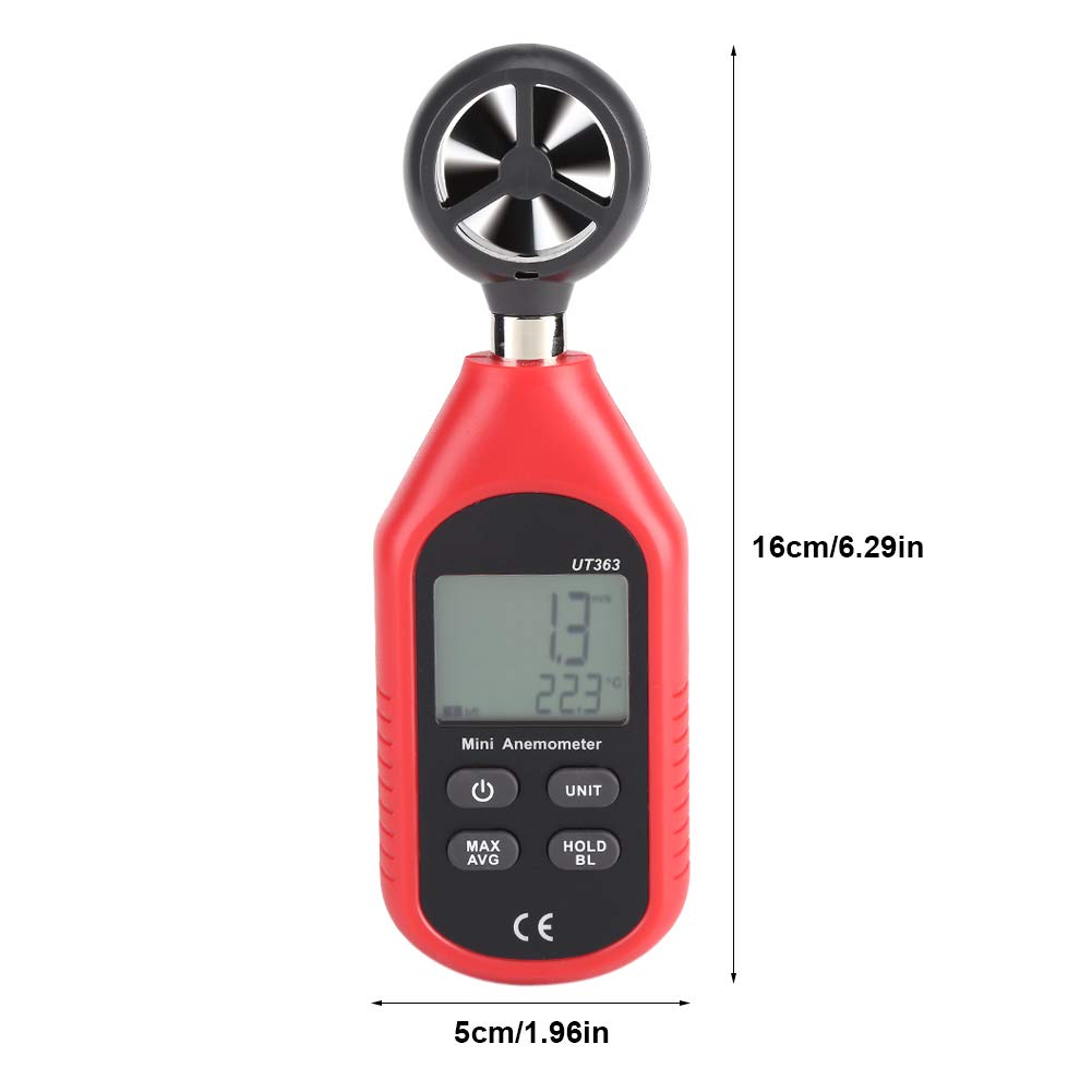 Cryfokt UT363 Anemómetro Digital de Alta Precisión Medidor de Velocidad del