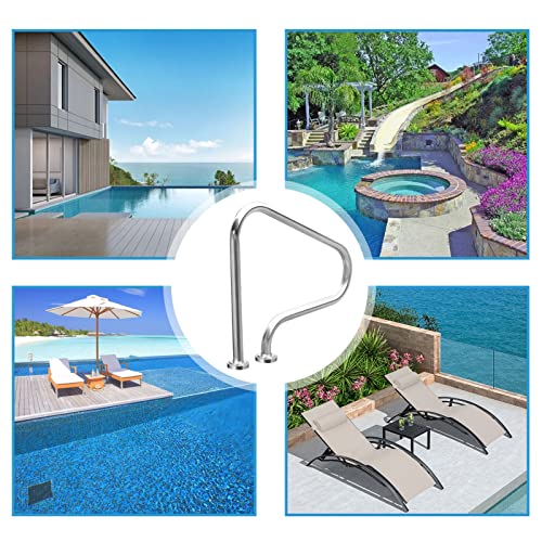 Barandilla para piscina acero inoxidable 3 peldaños 80 cm miniatura 6