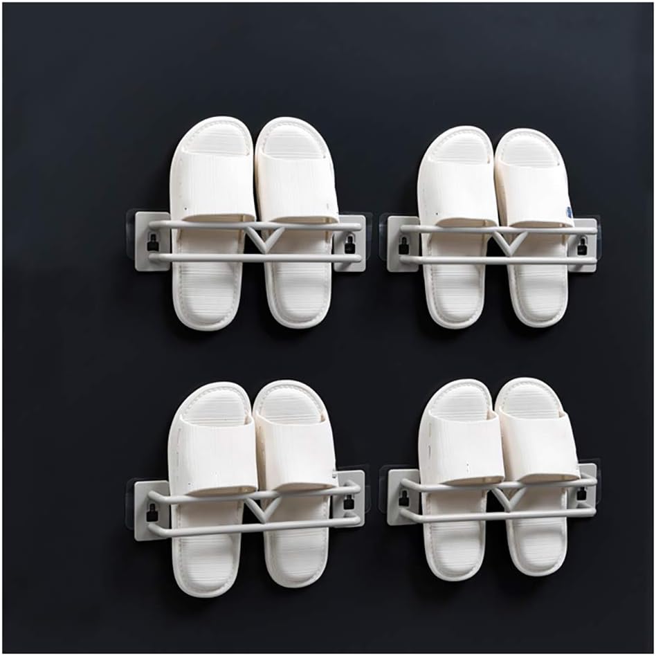 Shoe Rack 4pcs Wall Mounted Shoes Rack Organizer Storage Shelf Shoe Holder Keeps Any Shoes Off The Floor 29x7cm,Blue