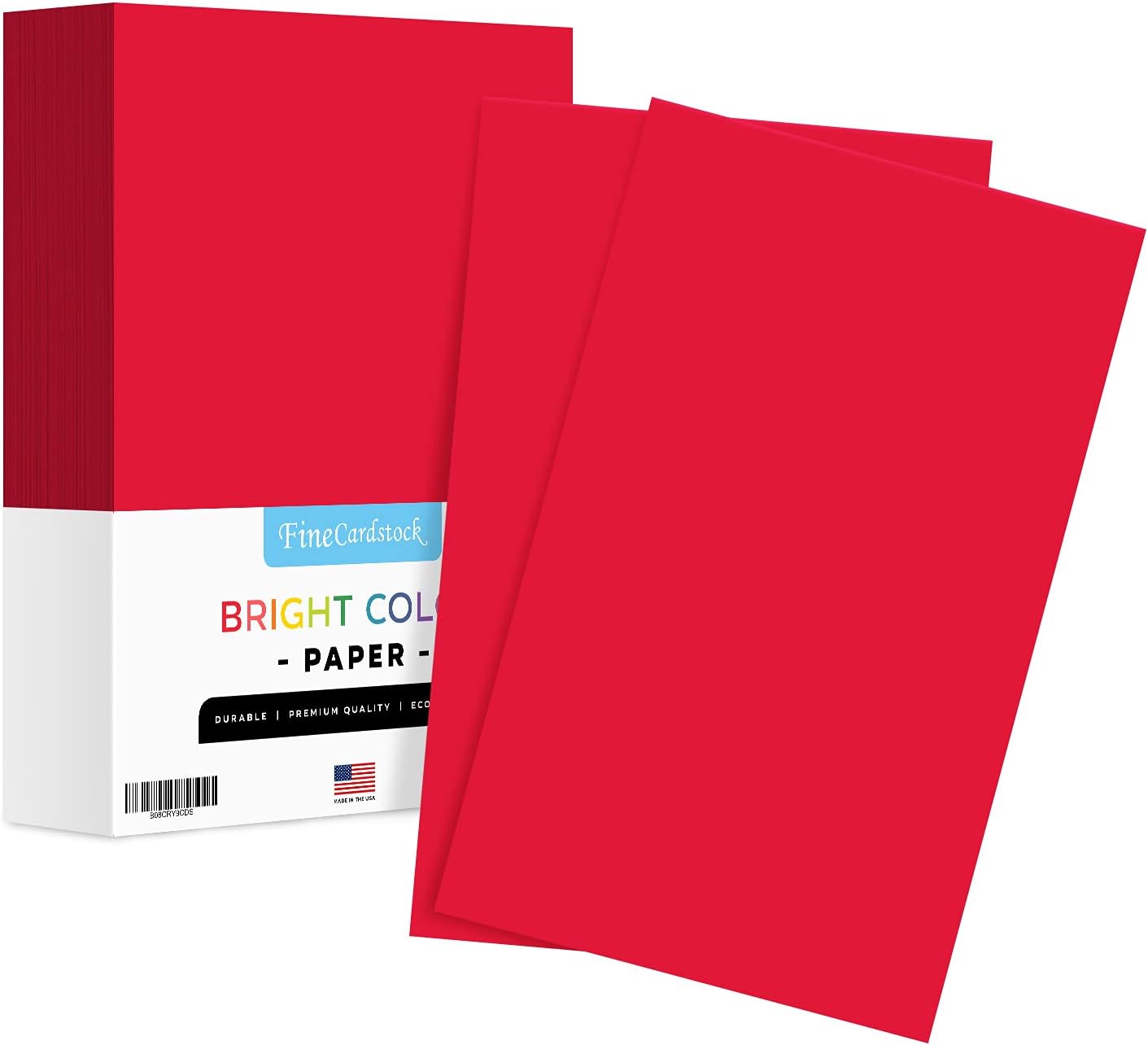 8.5 x 14" Red Color Paper Smooth, for School, Office & Home Supplies, Holiday Crafting, Arts & Crafts | Acid & Lignin Free | Regular 24lb Paper - 1 Ream of 500 Sheets