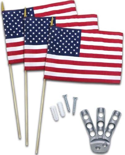 Annin Porch & Deck 12x18 Inch American Flags (Pack of 3)
