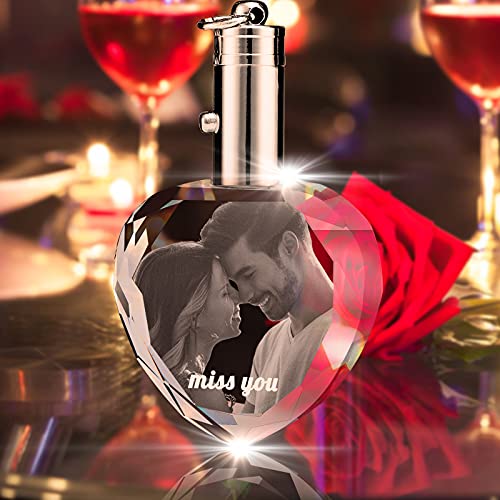Aolun Custom Crystal Keychain Picture,Personalized Engraved Keyring With Led Light #TOP4