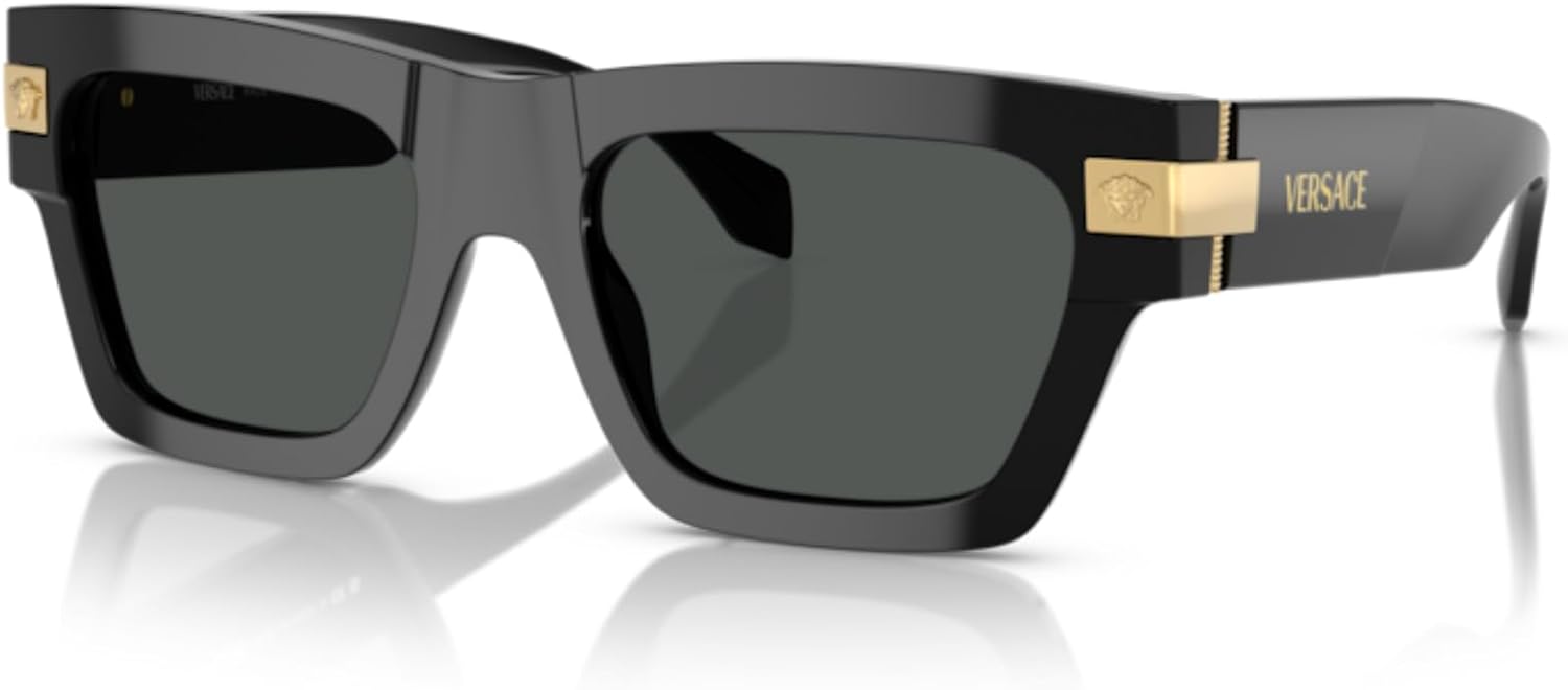 Versace VE4464 Rectangular Sunglasses for Men + BUNDLE With Designer iWear Complimentary Eyewear Kit