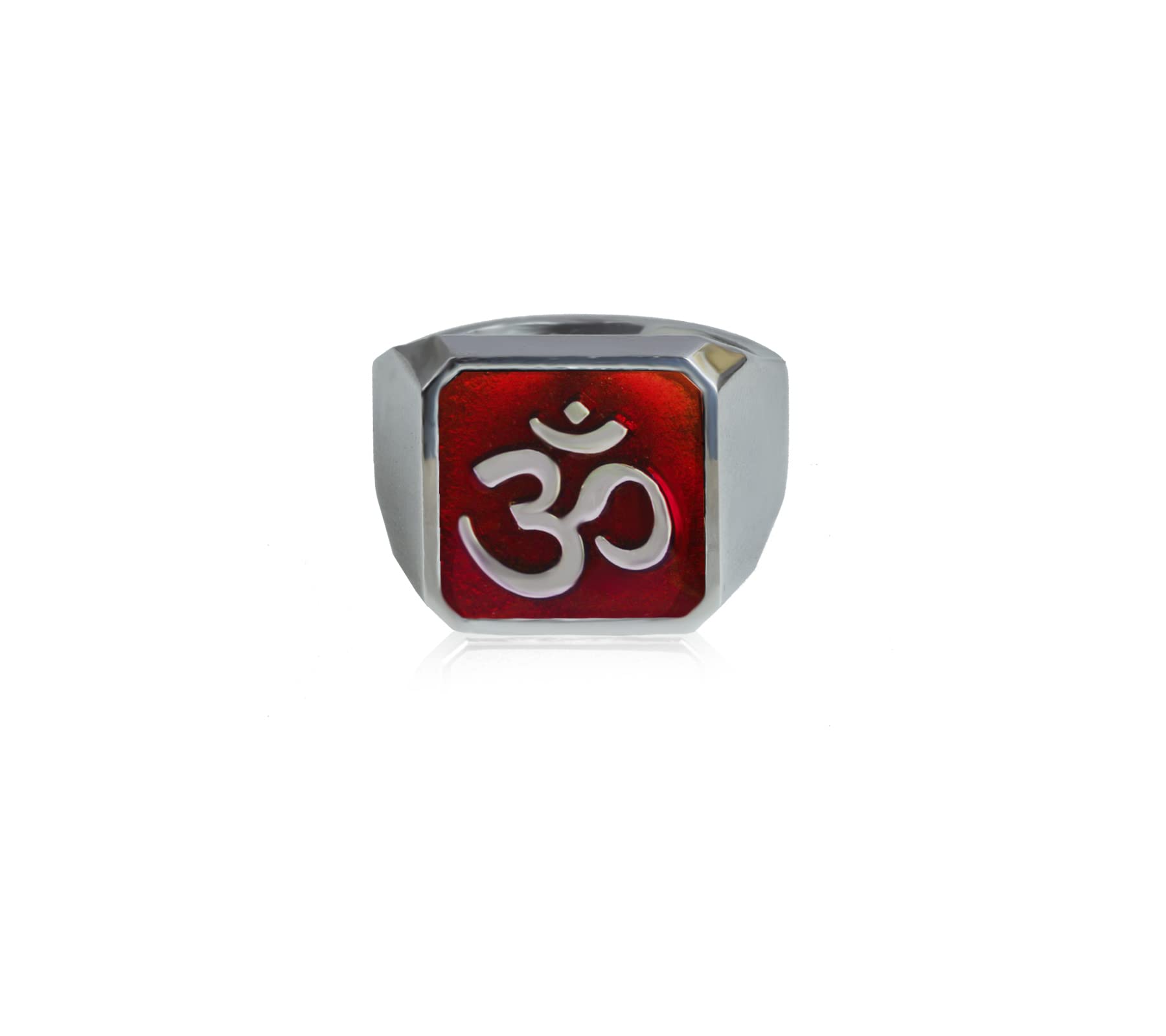 Waama Jewels OM Namah Shivay Ring for Men and Women for Religious Occasions Brass Silver Plated Ring (Red, 21) (B09SWRZML9) Amazon Price History, Amazon Price Tracker