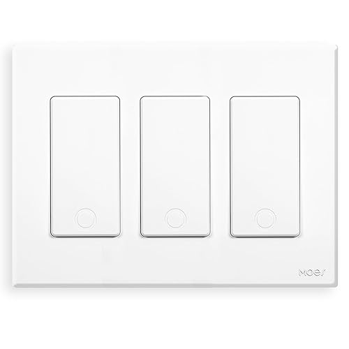 Miniatura 14 de MOES Interruptor de Luz Inteligente WiFi de 2da Generación, Interruptor de Pared 2.4GHz, Cable Neutro Requerido, Control Remoto por APP Smart Life,